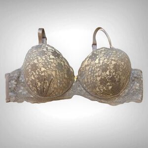 KATHY IRELAND Intimates gray lace push-up bra size 42C